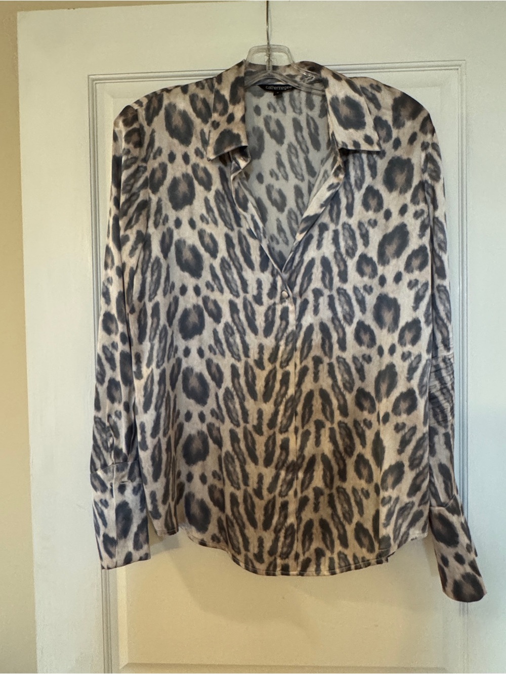 Catherine Gree Silk Leopard Print Blouse